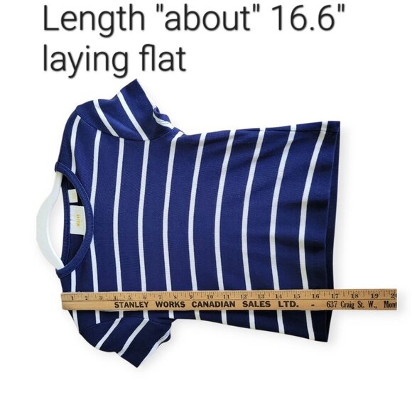 Anthropologie Maeve navy white Blair Baby Tee Size S - Picture 6 of 10